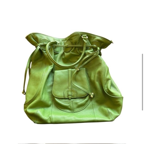 Isaac Mizrahi Vibrant Green Leather Hobo Bag - Picture 11 of 15